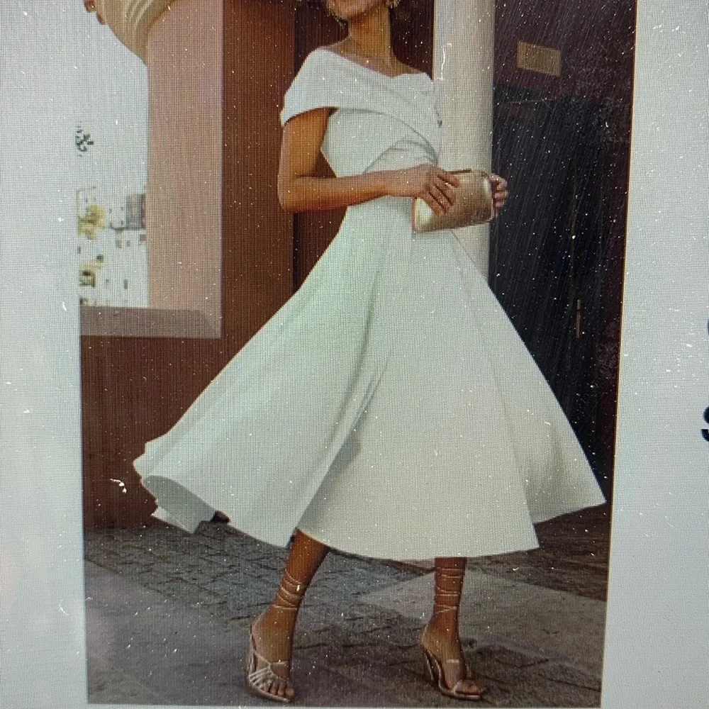 NWT! Cocktail or wedding dress, ivory, beautiful brand new - Picture 1 of 6